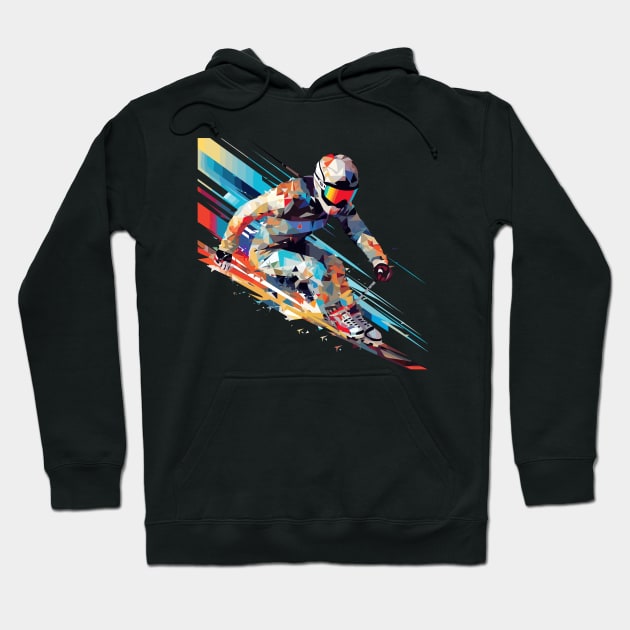 Alpin Ski Sport Game Champion Competition Abstract Hoodie by Cubebox